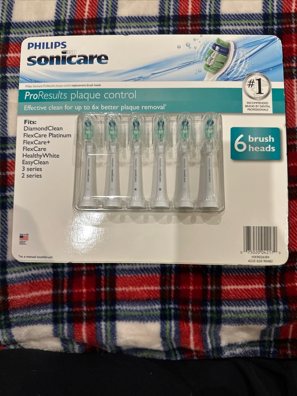 Philips Sonicare ProResults plaque control HX9026/84 6 Brush Heads NEW SEALED